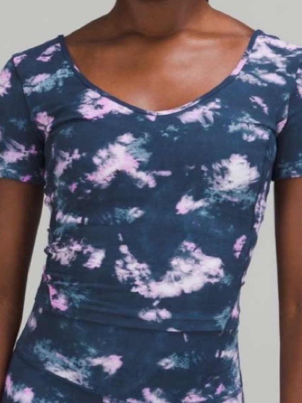 EUC Lululemon Align Tee Circulate Tie-Dye Mineral Blue Multi Size 16
